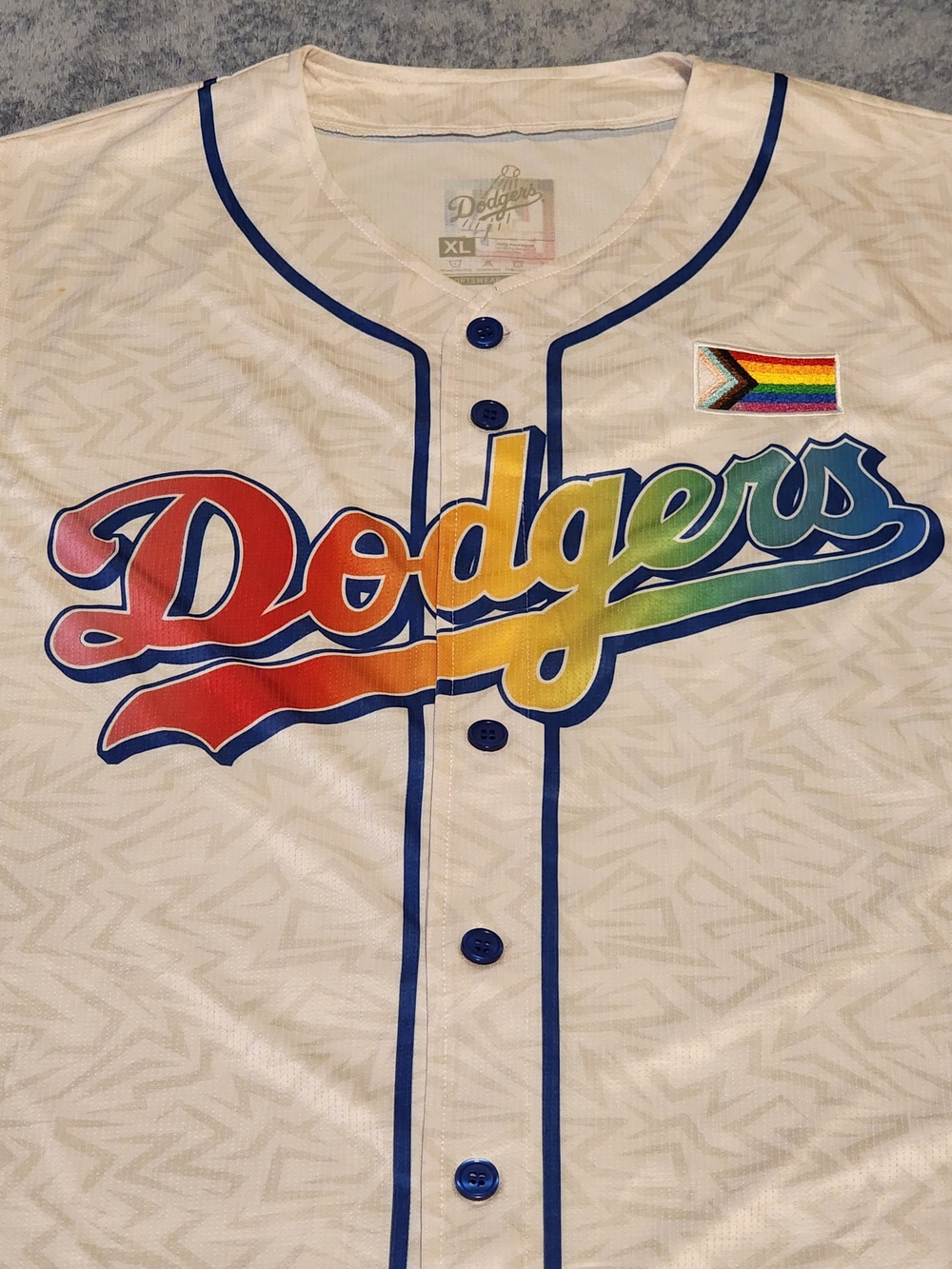 Los Angeles Dodgers Men’s Rainbow Gay Pride Jersey - White
